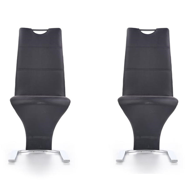 Set scaune dinning tapitate cu piele ecologica 63x 45 x 101 cm negru