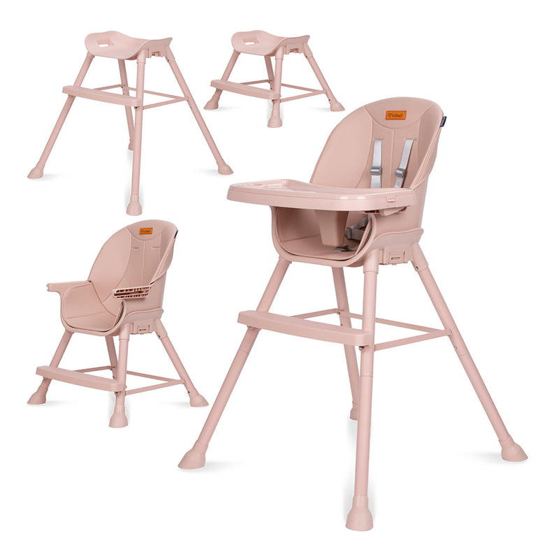Scaun de masa 4 in 1 pentru bebelusi si copii - Eatan roz