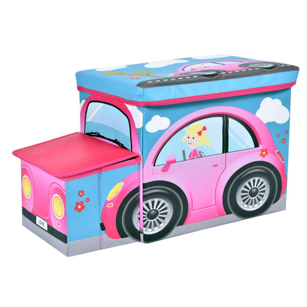 Scaun cutie de depozitare pentru copii 26.5 x 31 x 55 roz