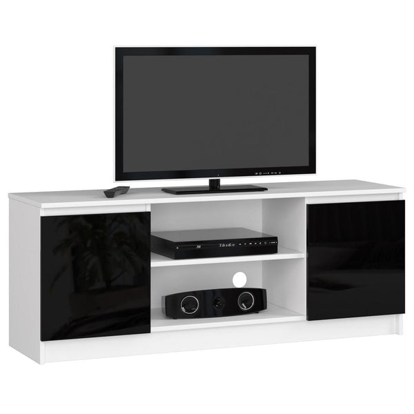Comoda TV cu 2 usi 1 raft 140 x 55 x 40 alb, negru