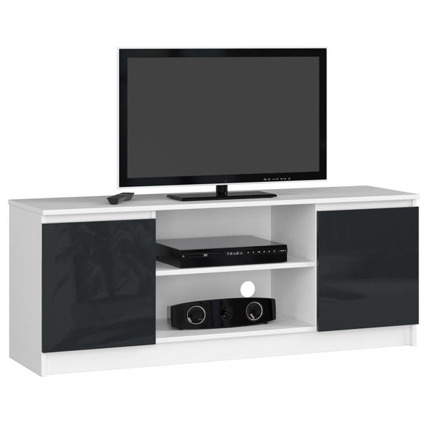 Comoda TV cu 2 usi 1 raft 140 x 55 x 40 alb, negru