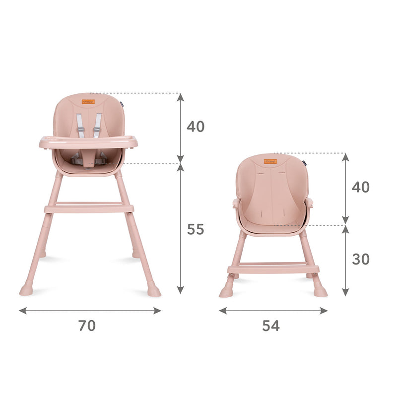 Scaun de masa 4 in 1 pentru bebelusi si copii - Eatan roz