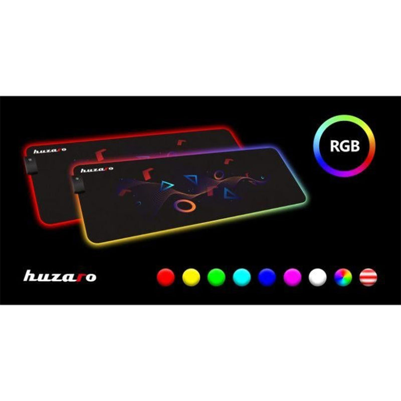 Mousepad gaming huzaro iluminat led rgb design 80x30 cm