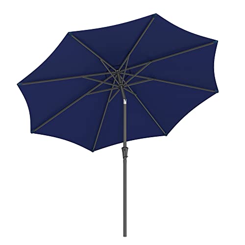 Umbrela de Gradina de 290 cm, Protectie UPF 50+, Parasolar de Soare, inclinare la 30° in 2 Directii, Manivela pentru Deschidere si inchidere, pentru Gradini in Aer Liber, Piscine, Balcoane, Terasa, Baza nu este Inclusa, Albastru SONGMICS