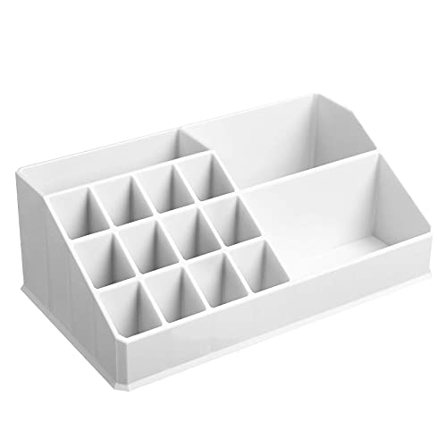 Organizator Mare din Acrilic pentru Machiaj, Cutie pentru Cosmetice cu 6 Sertare, pentru Palete, Pensule, Fond de Ten, Rujuri, Oje, Agrafe de Par, Cadou Minunat pentru Cei Dragi, Alb SONGMICS