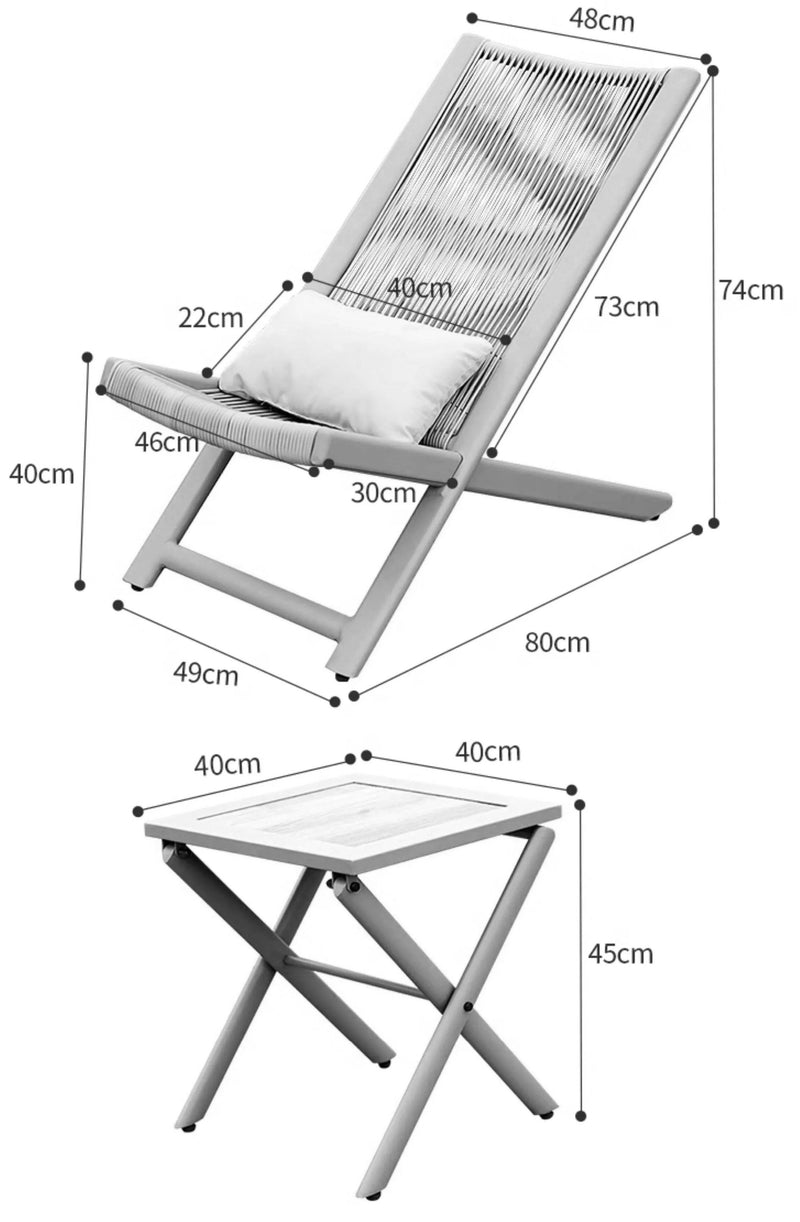 Set masa si 2 scaune pliabile Chill Sand