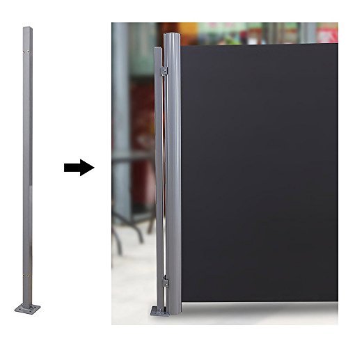 Suport pentru Casete , Tija Retractabila pentru Copertina, Accesoriu Fara Montare pe Perete, Accesorii pentru Copertina Montare la Sol, 11.5 x 11.5 x 152 cm, Gri SONGMICS