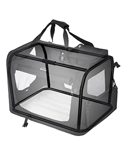 Cutie de transport pentru caini  B00TI0V2XC pentru masina, cusca de transport pentru caini, cutie pliabila pentru pisici, din material Oxford, XXL, 91 x 63 x 63 cm, negru , 4700 g FEANDREA