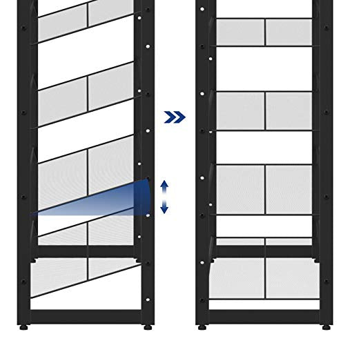 Suport pentru Pantofi cu 12 Etaje, Set de 2 Organizatoare cu 6 Etaje pentru Pantofi, 48-60 de Perechi de Pantofi, Capacitate Mare, Rafturi Metalice pentru Pantofi cu Ajustare Plata sau inclinata, Negru SONGMICS