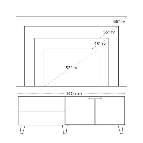 Cabinet TV pentru Televizoare de pana la 60 de Inch, Stand TV cu 2 Usi, Rafturi Ajustabile, Masuta TV, pentru Camera de Zi, Sufragerie, Dormitor, Maro Rustic, VASAGLE