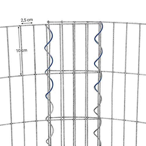 Cos Gabion Rotund inalt pentru Piatra, Cusca si Cos Gabion Metalic cu Plase Groase de 2,5 x 10 cm, Otel Galvanizat Antirugina, 90 x 40 cm (Diametru x inaltime), Decor de Gradina cu Paturi de Flori SONGMICS