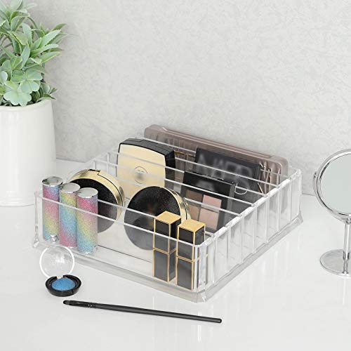 Organizator pentru Machiaj, Depozitare pentru Cosmetice, cu 7 Rafturi Ajustabile, pentru Palete, Farduri de Pleoape, Pudre, Rujuri, Coafat, Acrilic, Transparent SONGMICS