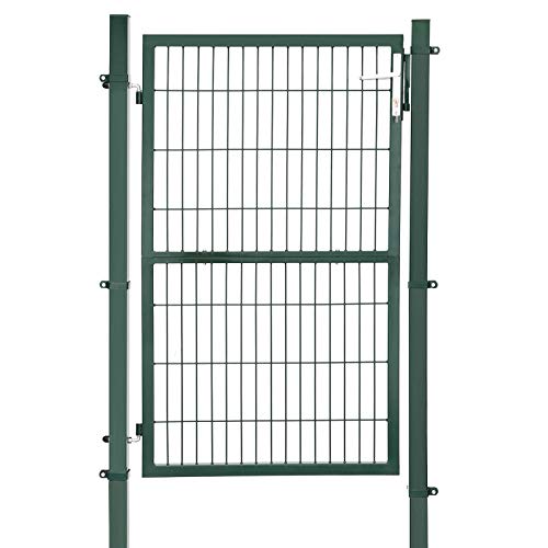 Poarta pentru Gradina  , Robusta si Durabila din Otel Galvanizat cu incuietoare si Cheie, Dimensiuni Poarta: 150 x 106 cm, Verde SONGMICS