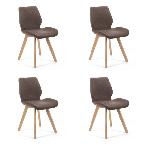 Set 4 scaune tapitate 53 x 45.5 x 82.5 cm maro