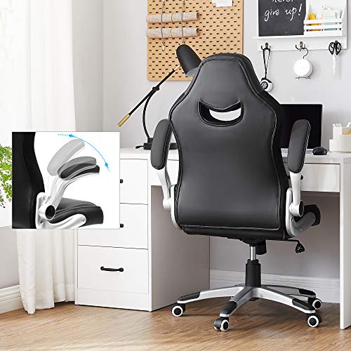 Scaun de Birou Ergonomic  cu Brate Pliante si Picior Stea din Nylon SONGMICS