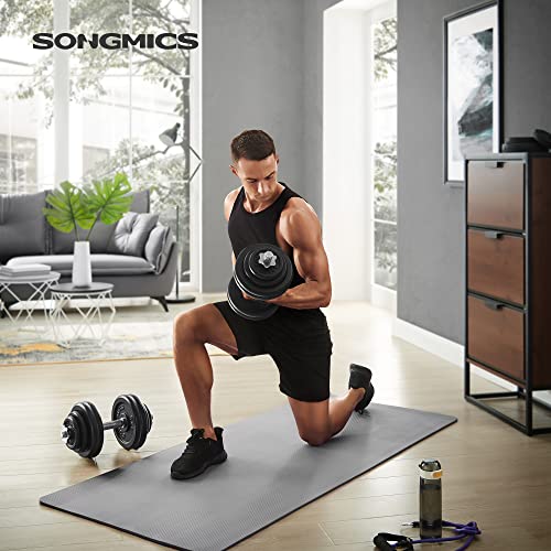 Set de 2 gantere din fonta , 2 x 30 kg placi de greutate, reglabile pentru barbati si femei, antrenament de fitness, ridicarea greutatilor, sala de sport la domiciliu, negre SONGMICS