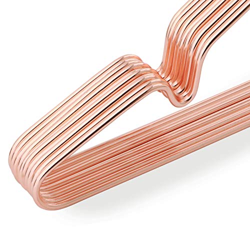 Set de 20 de bucati Umerase din Metal Rose Gold pentru Haine pentru Copii/Sugari, 35 cm, Carlige din Sarma de Metal Puternica pentru Hainele de Bebelusi, Economisirea Spatiului in Dulap cu Margine Cutita SONGMICS