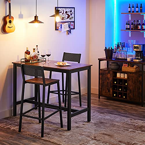 Bar Stool, Scaunel de Bar, Scaun de Bucatarie, Scaun pentru Camera de Zi, Dining Room, Design Industrial, Culoare Vintage Maro/Negru, VASAGLE