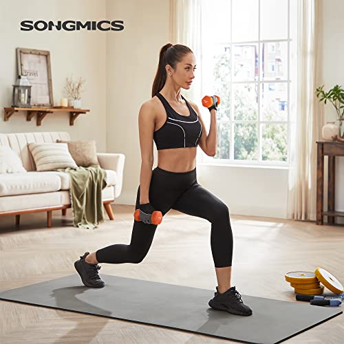 Set de 2 gantere , 2 x 1,5 kg, gantere nealunecatoare din neopren cu finisaj mat, antrenament acasa, exercitii de fitness, portocaliu SONGMICS