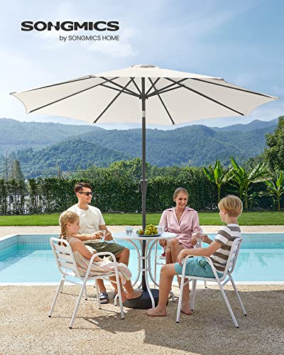 Umbrela de Gradina de 290 cm, Protectie UPF 50+, Parasolar de Soare, inclinare la 30° in 2 Directii, Manivela pentru Deschidere si inchidere, pentru Gradini in Aer Liber, Piscine, Balcoane, Terasa, Baza nu este Inclusa, Bej SONGMICS