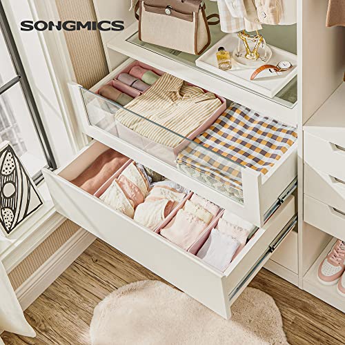 Organizatoare de sertare , divizoare pentru sertare, set de 6, cutii pliabile din material textil pentru sosete, lenjerie intima, sutiene, cravate, saluri, roz SONGMICS