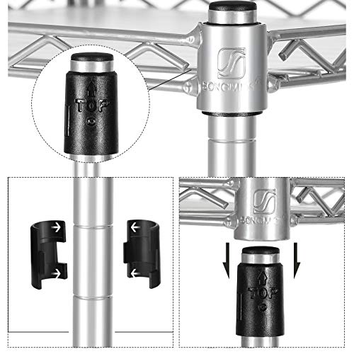 Raft de baie, Unitate de rafturi din metal, Capacitate totala de incarcare 100 kg, cu 5 foi PP, Carlige detasabile, 30 x 30 x 123,5 cm, Design extensibil, pentru spatii mici, Argintiu si Translucid SONGMICS