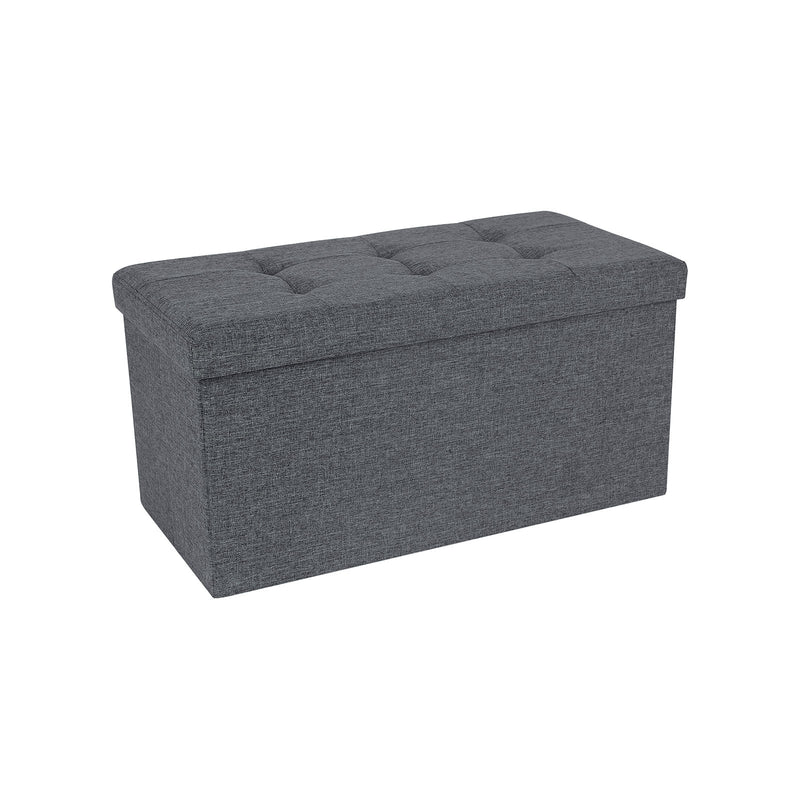 Banca pliabila de depozitare din tesatura de in cu 5 raioane pentru depozitare Versatil si economisitor de spatiu Dark grey 76 x 38 x 38 cm SONGMICS