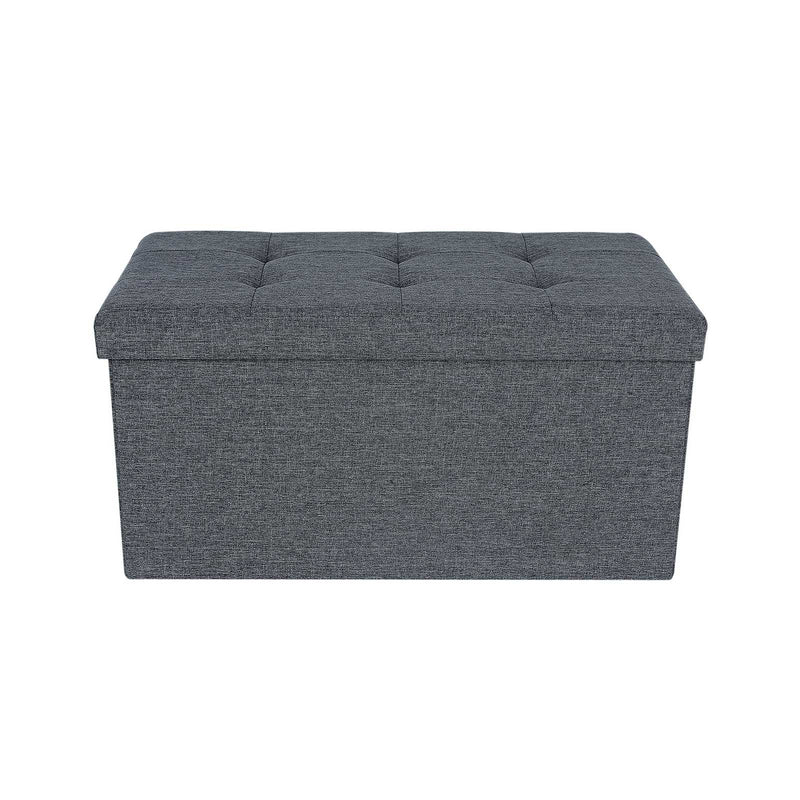 Banca pliabila de depozitare din tesatura de in cu 5 raioane pentru depozitare Versatil si economisitor de spatiu Dark grey 76 x 38 x 38 cm SONGMICS