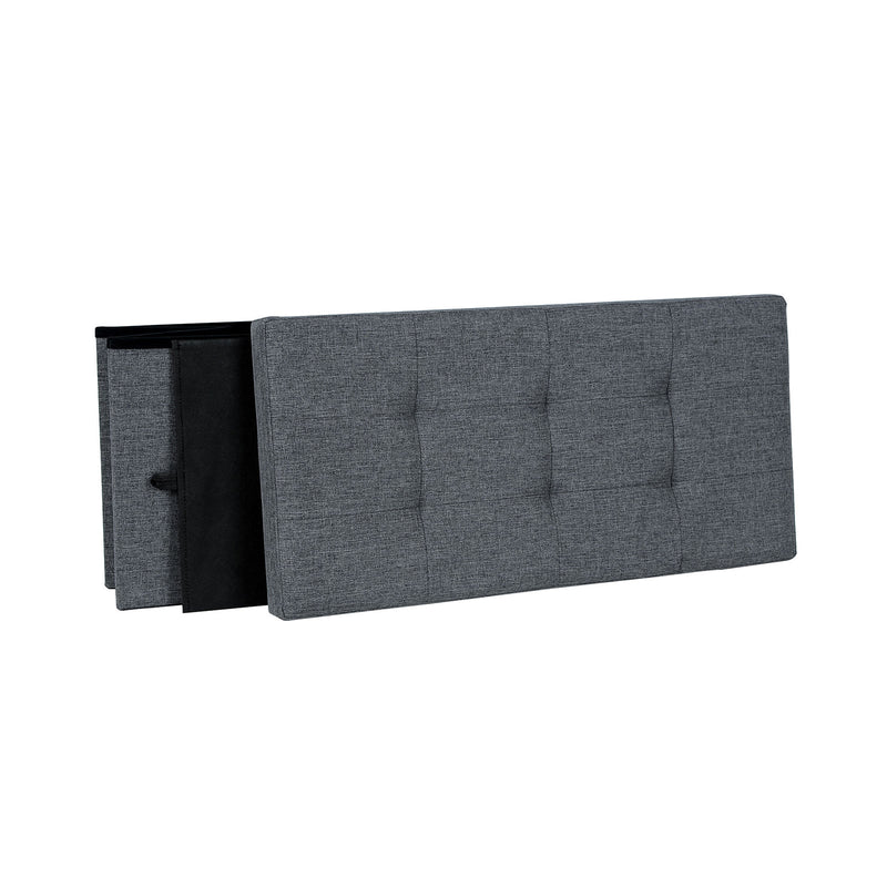 Banca pliabila de depozitare din tesatura de in cu 5 raioane pentru depozitare Versatil si economisitor de spatiu Dark grey 76 x 38 x 38 cm SONGMICS