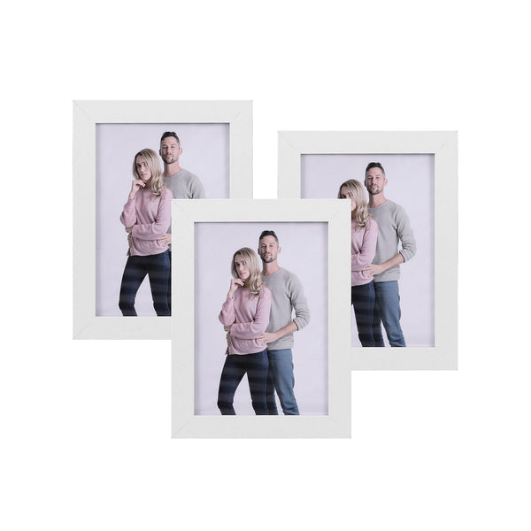 Set de 3 Rame Foto Colaj pentru Poze de 13 x 18 cm (5 x 7 inch), MDF, Front de Sticla Alb SONGMICS
