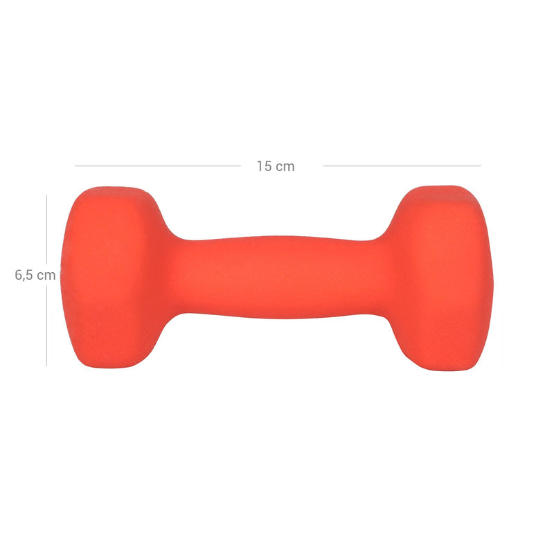 Set de 2 gantere , 2 x 1,5 kg, gantere nealunecatoare din neopren cu finisaj mat, antrenament acasa, exercitii de fitness, portocaliu SONGMICS