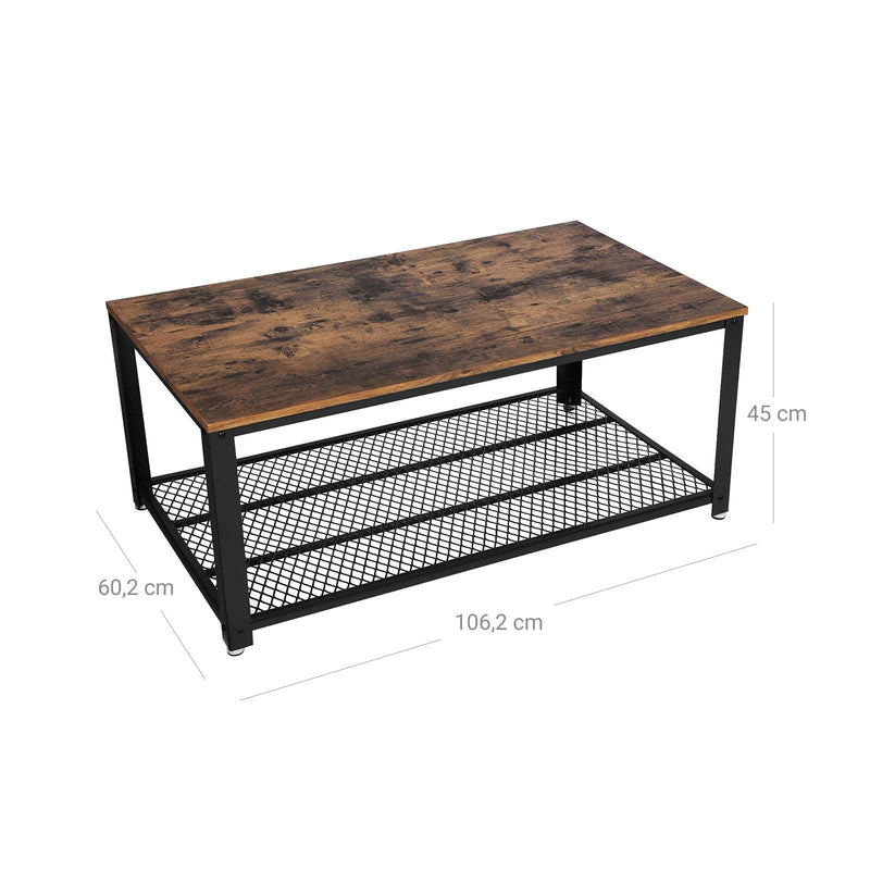 Masa de cafea, Masa reglabila pe inaltime pentru living, Masa de cafea, Spatiu de depozitare deschis si ascuns, Bare in forma de X, 60 x 100 x (48-62) cm, Maro Camel/Negru LCT205K50, VASAGLE