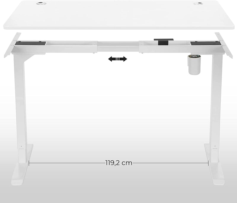 Placa de Masa Electrica, Placa de Scris, cu Colturi Rotunjite si Margini Netede, pentru Birou Electric in Picioare, 140 x 70 x 1.8 cm, Alba LDB002W01 SONGMICS