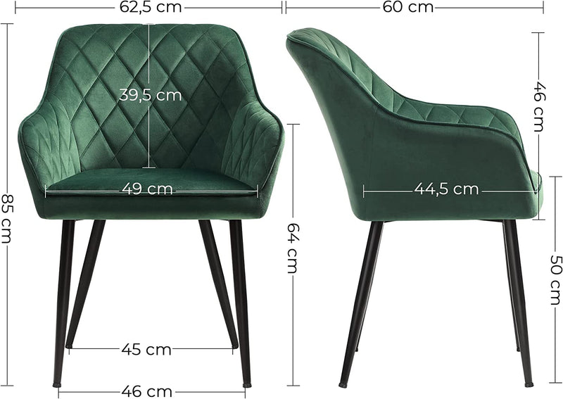 Scaun dining  LDC088C01, verde, dimensiune unica SONGMICS