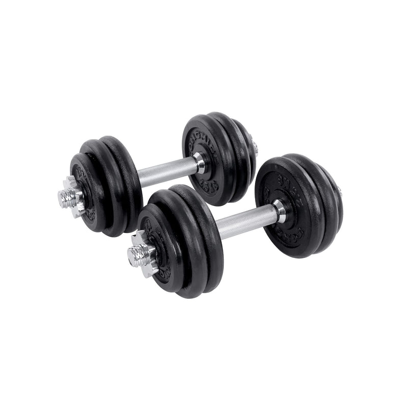 Set de gantere  2 in 1, 2 gantere ajustabile din fonta de 15 kg cu bara suplimentara pentru barbell, antrenament de fitness, ridicarea greutatilor, la sala de sport la domiciliu, negru SONGMICS