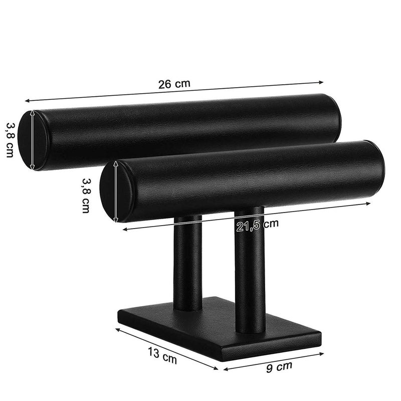 Stand pentru Bijuterii , Stand pentru Ceasuri, Stand pentru Bratari, Piele Artificiala, Negru SONGMICS