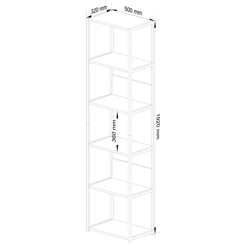 Raft industrial 500 negru stejar