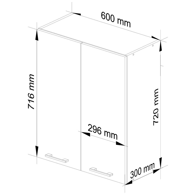 Dulap de bucatarie Oliwia H720 suspendat 60cm alb rosu