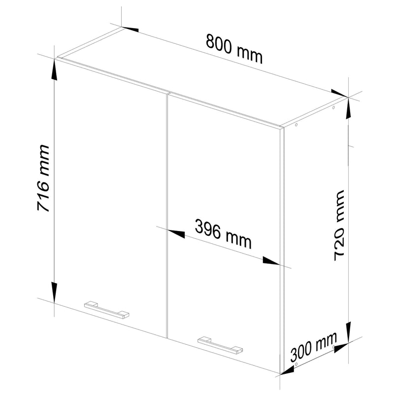 Dulap de bucatarie Oliwia H720 suspendat 80cm alb rosu