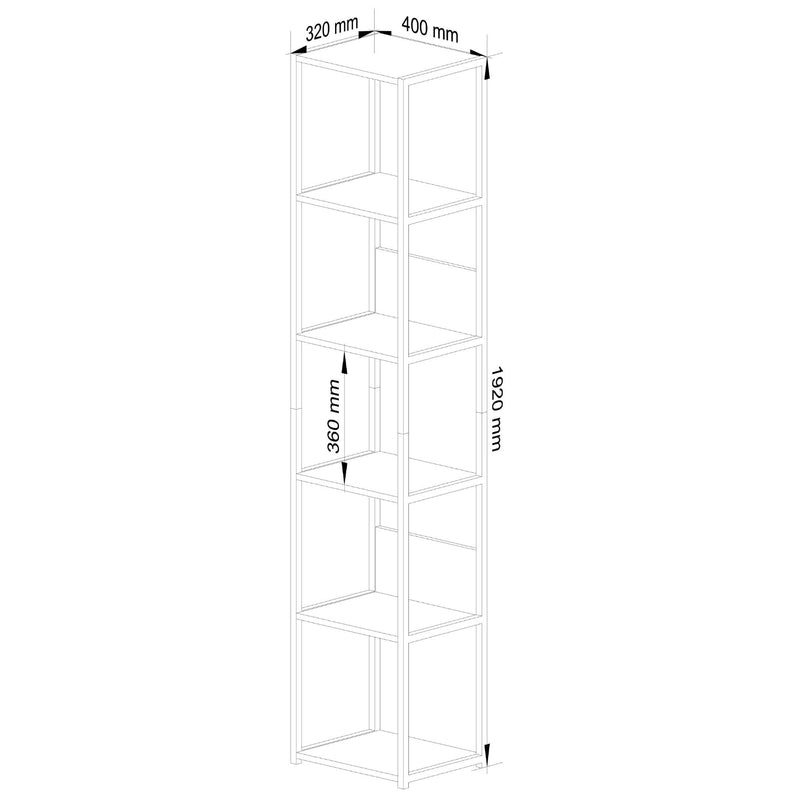 Raft industrial 400 negru stejar