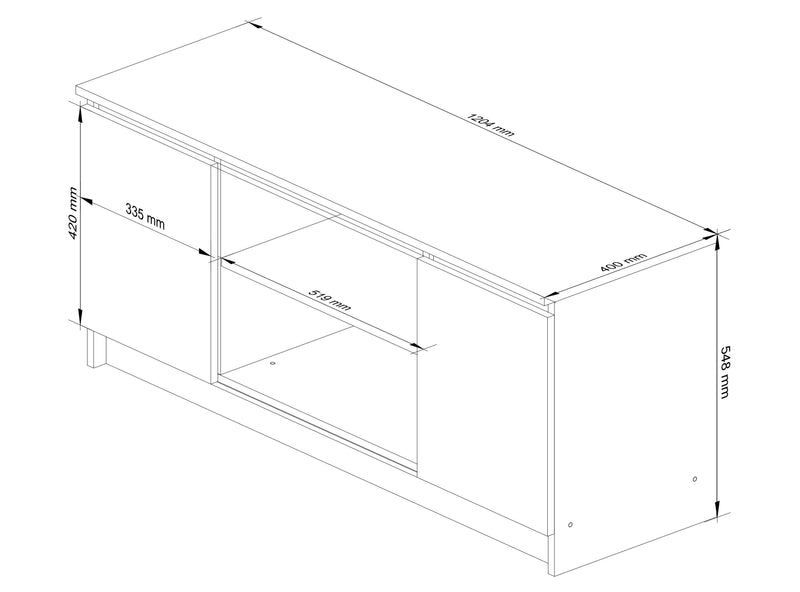 Comoda RTV K120 2D 1P CLP stejar