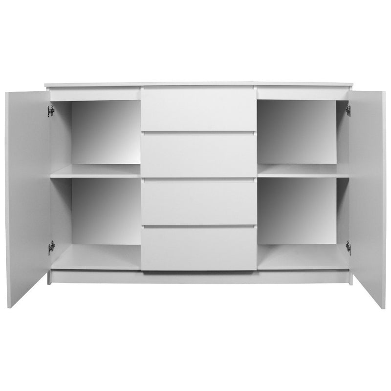 Comoda k140 cu 4 sertare 2 usi alb 138 x 99 x 40 cm