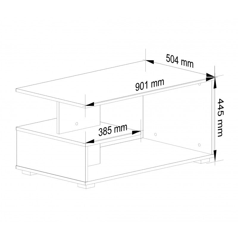 Masuta de cafea Pin, culoare antracit, 45 x 90 x 51 cm