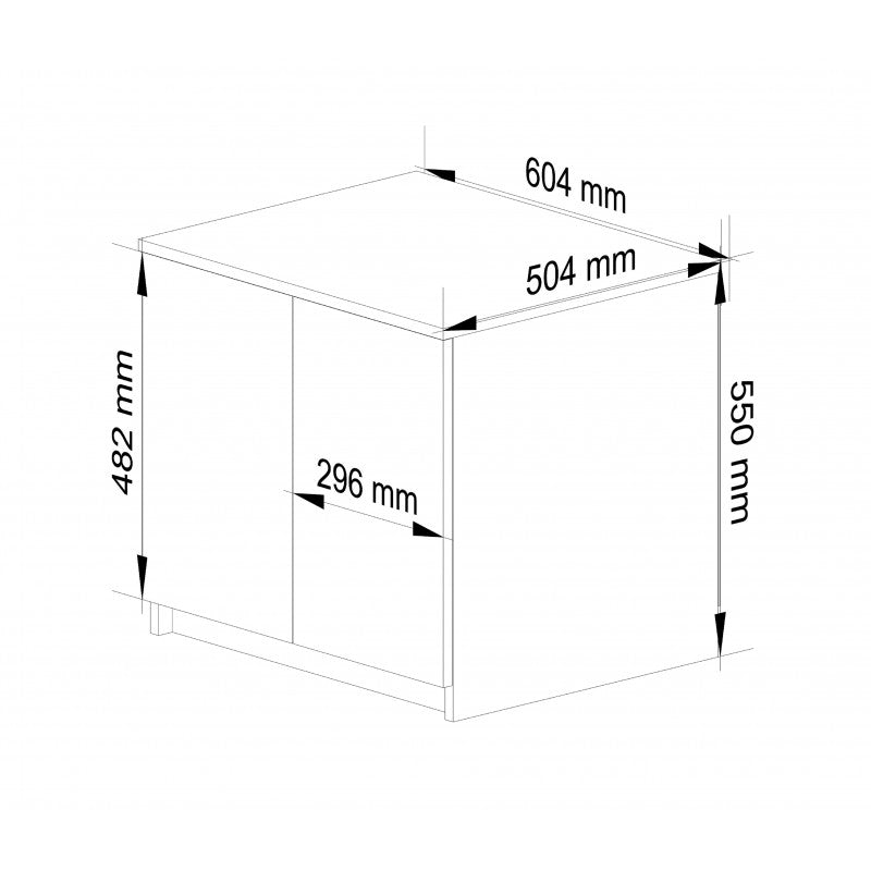 Extensie dulap haine cu 2 usi alb - gri lucios, 60 x 51 x 55 cm