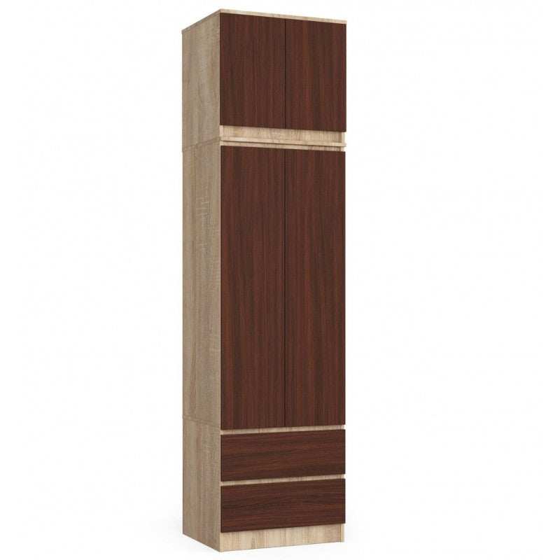 Extensie dulap haine cu 2 usi stejar sonoma - wenge, 60 x 51 x 55 cm