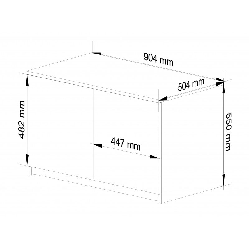 Extensie dulap haine cu 2 usi cappuccino lucios, 90 x 51 x 55 cm