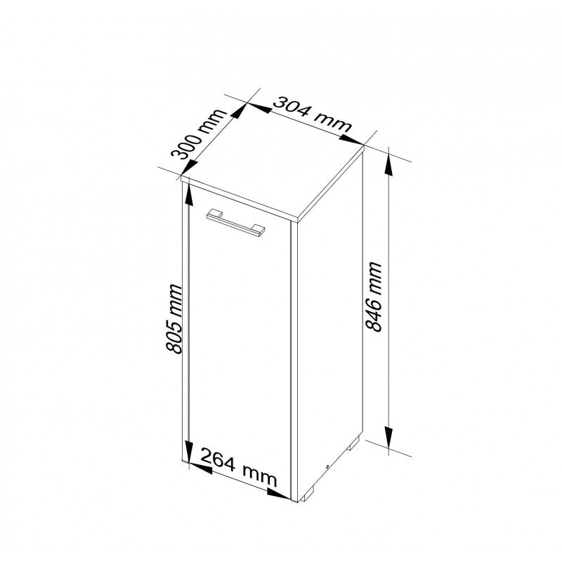 Dulap de baie stand fin s30 1d stejar sonoma / alb