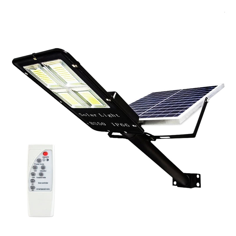Lampa stradala proiector led cu panou solar - suport si telecomanda ip65 150w 6000k