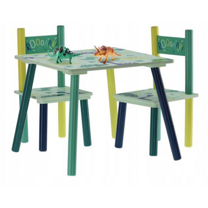 Set masa si 2 scaune model dinozaru pentru copii