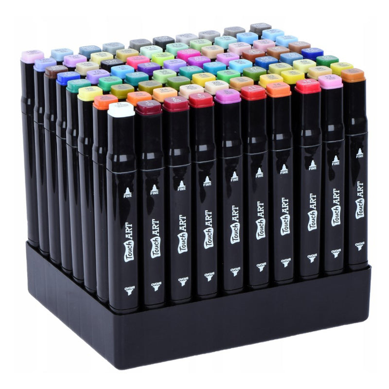 Set 80 de markere carioci cu doua capete multicolor pentru colorat